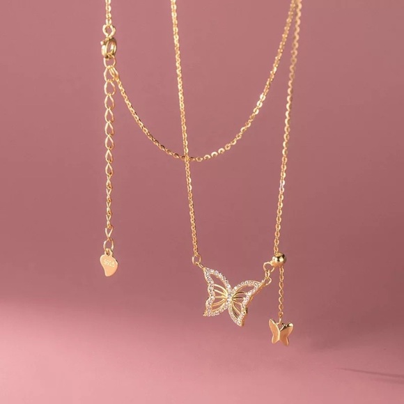 Gold Butterfly Collar Necklace - Picture 1 of 4